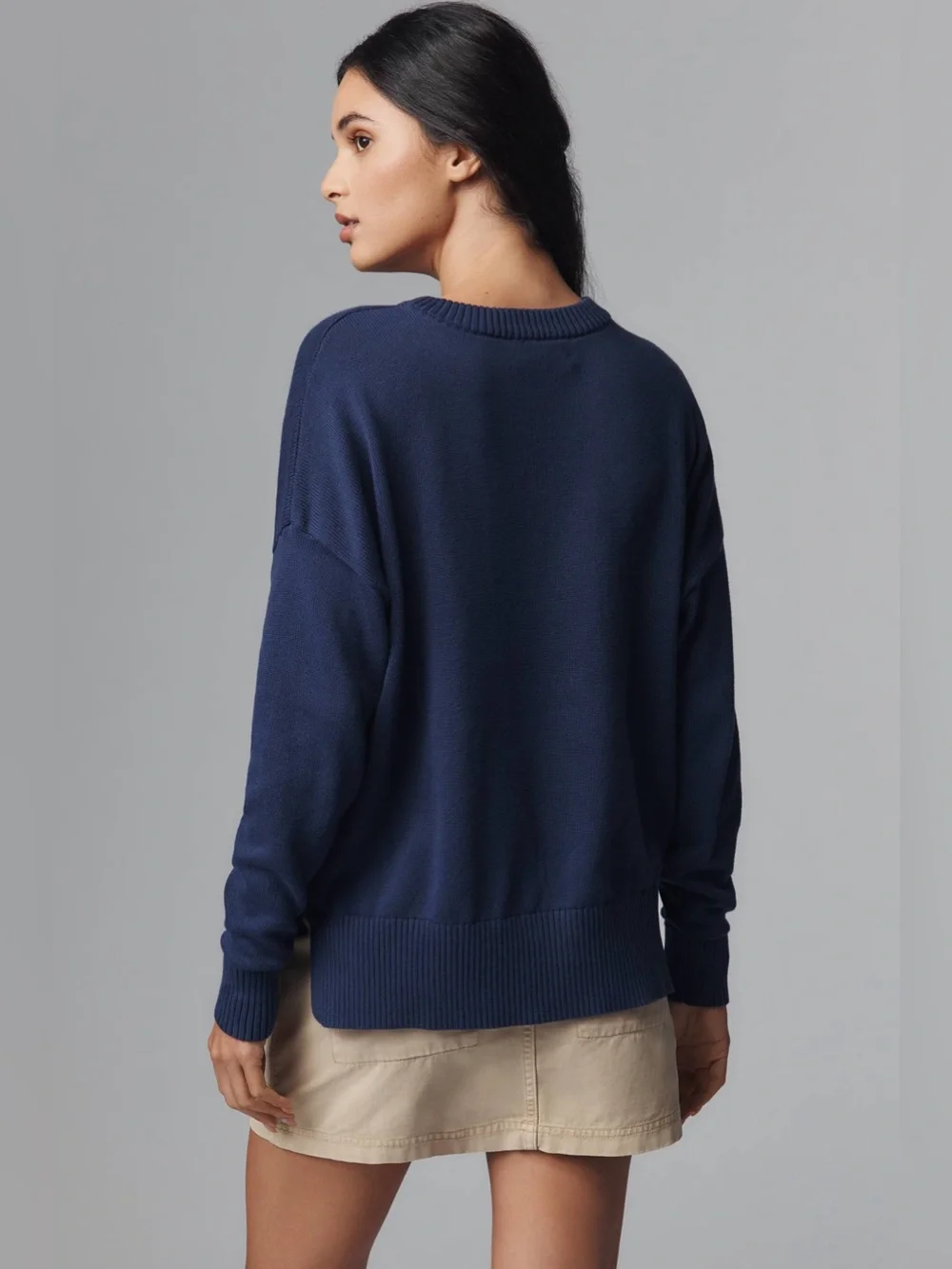 Beach Riot x Anthropologie Callie Americana Sweater In Navy